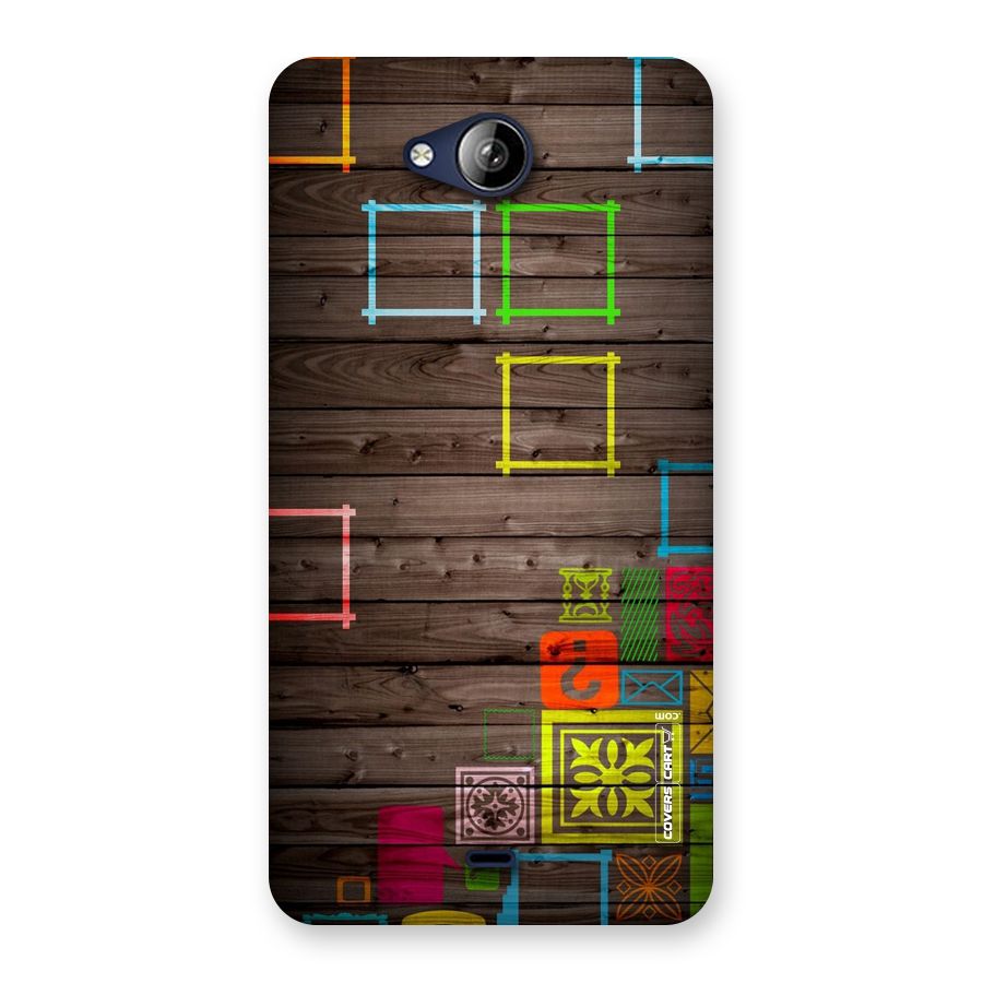 Multicolor Frame Design Back Case for Canvas Play Q355