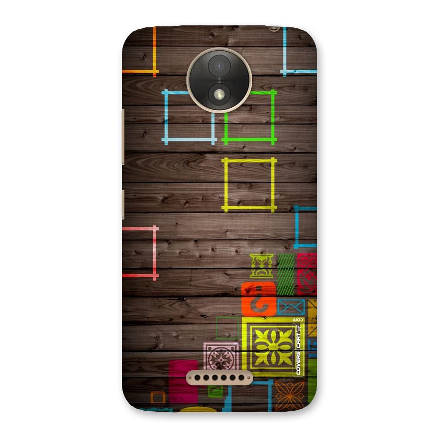 Multicolor Frame Design Back Case for Moto C Plus
