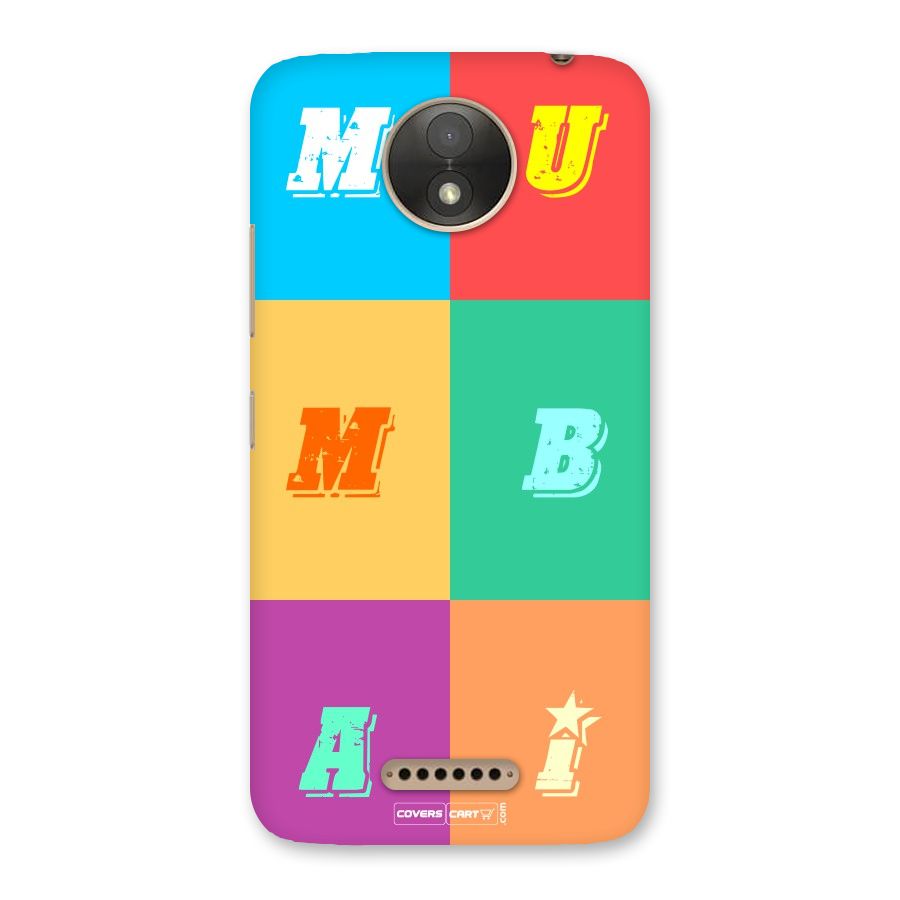 Mumbai Alphabets Back Case for Moto C Plus