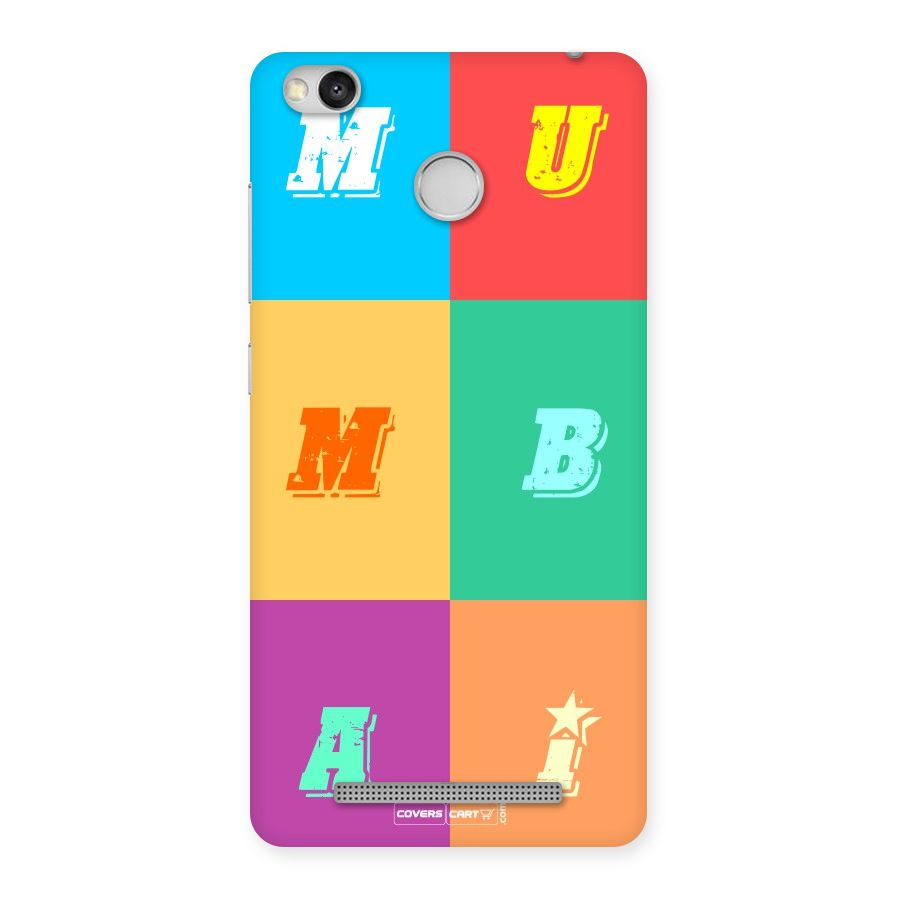 Mumbai Alphabets Back Case for Redmi 3S Prime