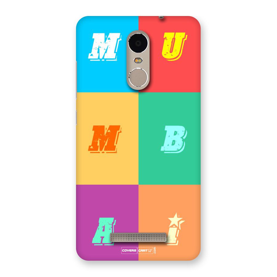 Mumbai Alphabets Back Case for Xiaomi Redmi Note 3
