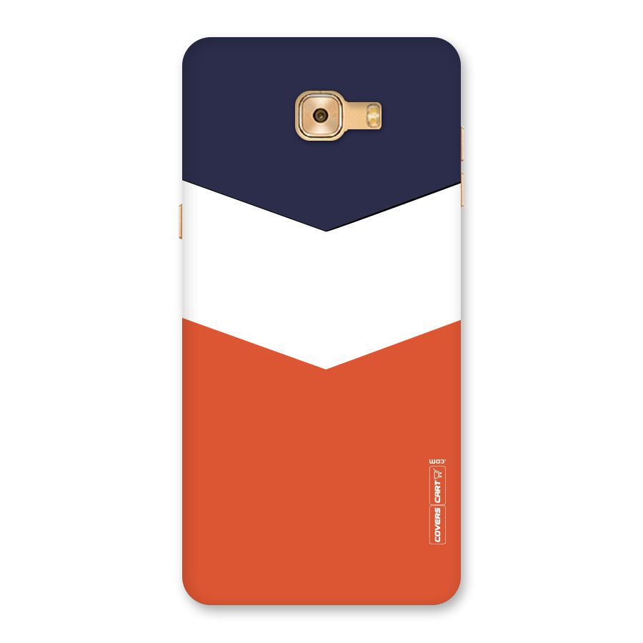 Navy Blue White Orange Arrow Back Case for Galaxy C9 Pro