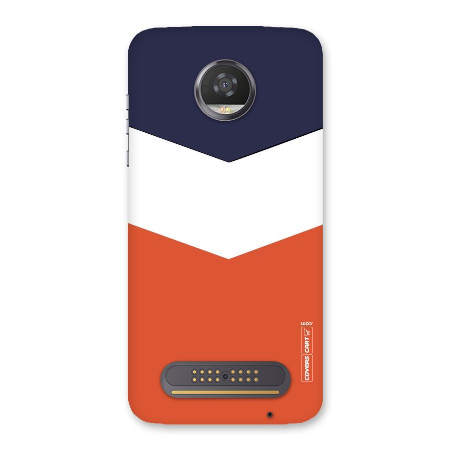 Navy Blue White Orange Arrow Back Case for Moto Z2 Play