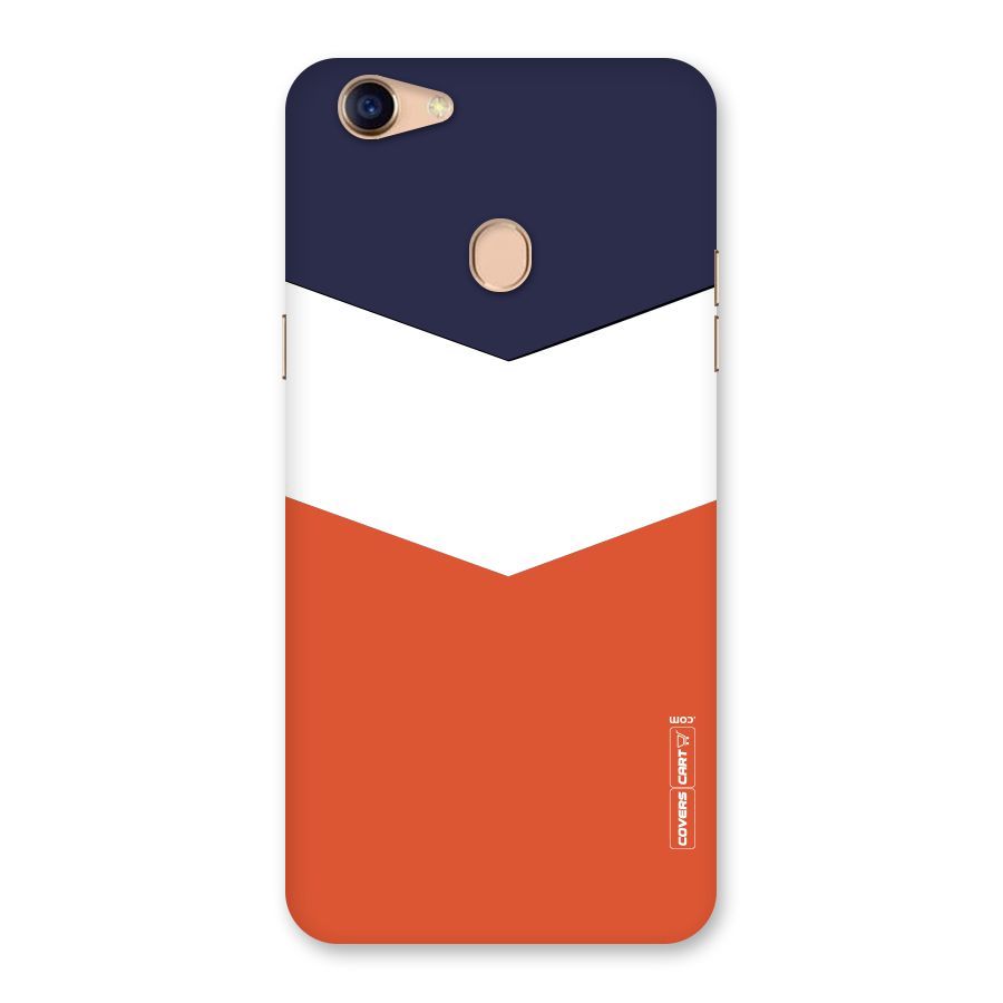 Navy Blue White Orange Arrow Back Case for Oppo F5