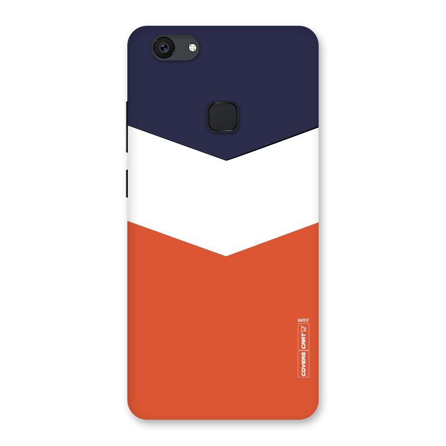 Navy Blue White Orange Arrow Back Case for Vivo V7 Plus