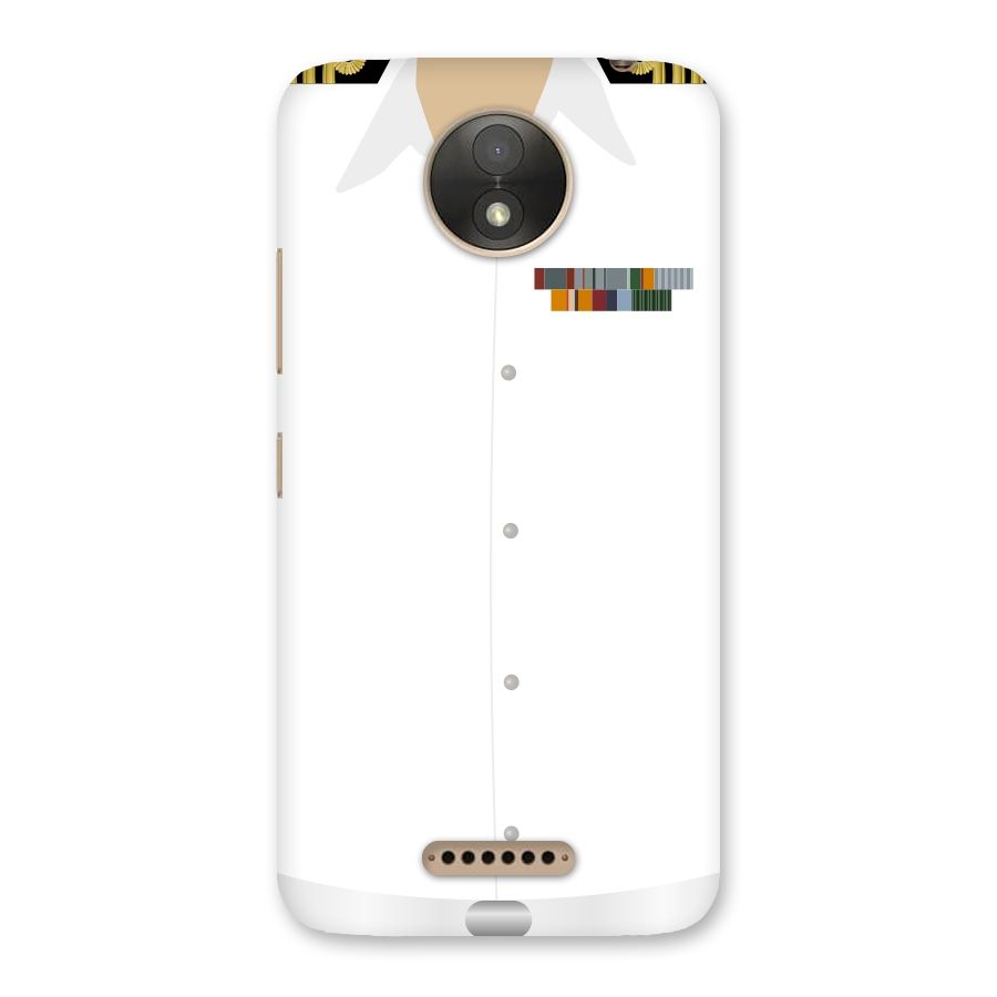 Navy Uniform Back Case for Moto C Plus