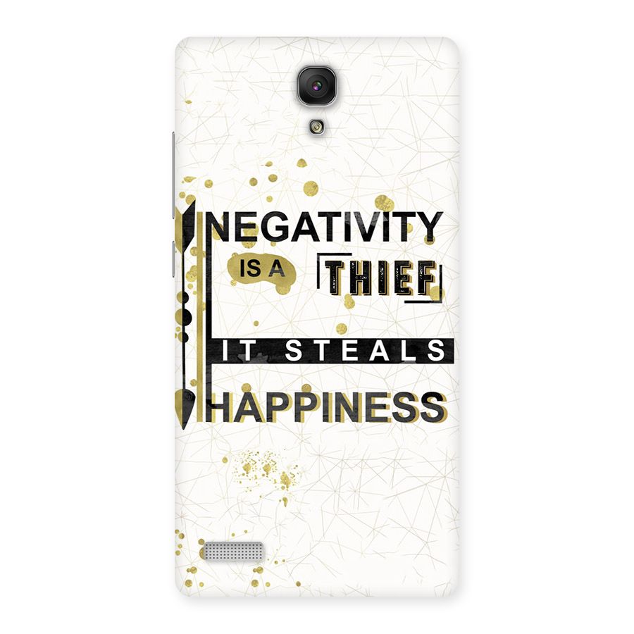 Negativity Thief Back Case for Redmi Note