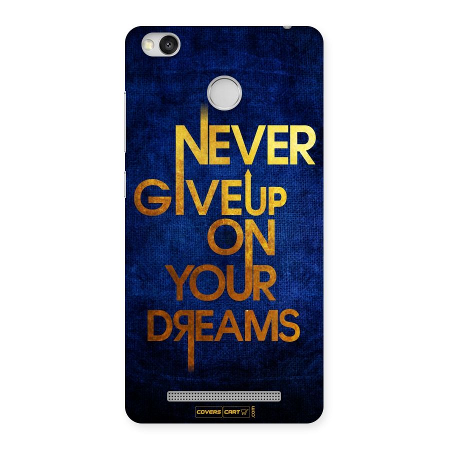 Never Give Up Back Case for Redmi 3S Prime