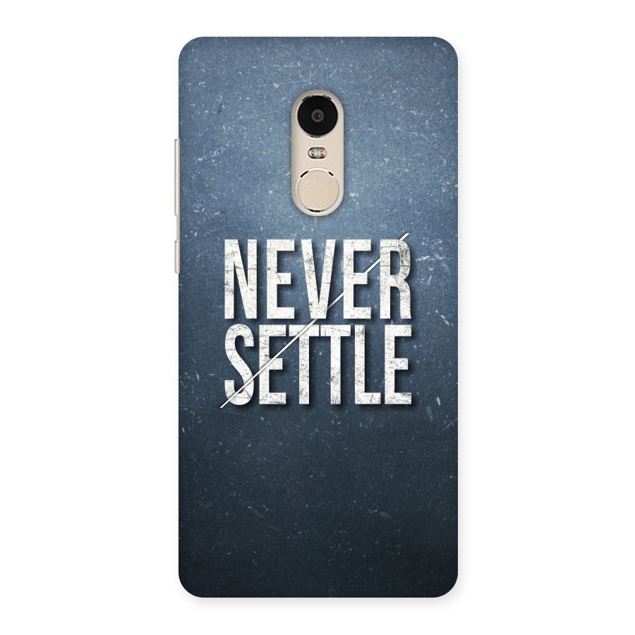 Never Settle Back Case for Xiaomi Redmi Note 4
