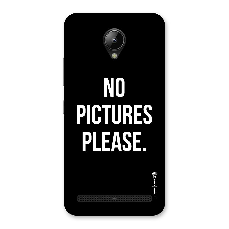 No Pictures Please Back Case for Lenovo C2