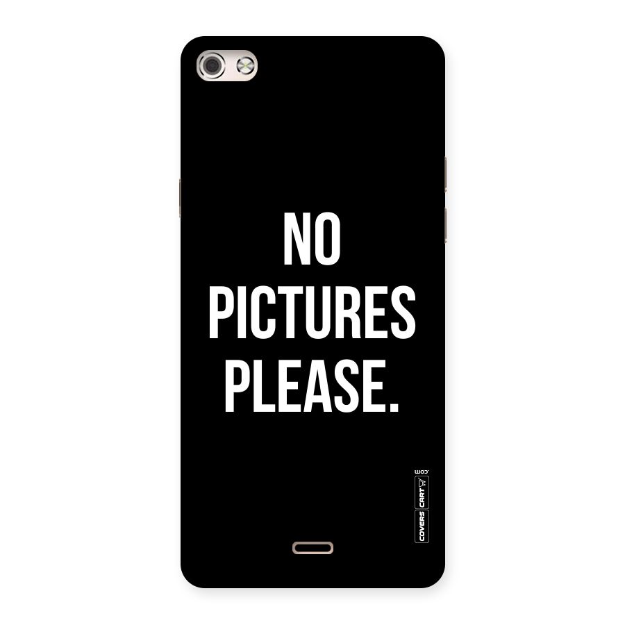 No Pictures Please Back Case for Micromax Canvas Silver 5