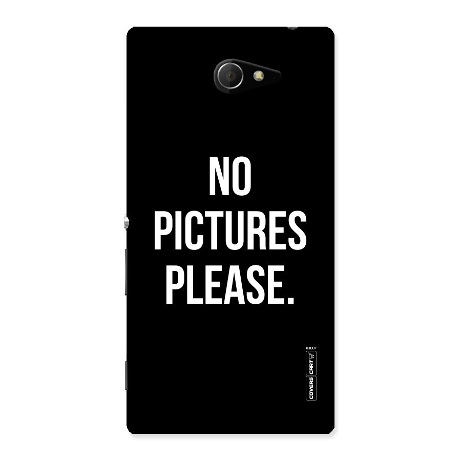 No Pictures Please Back Case for Sony Xperia M2