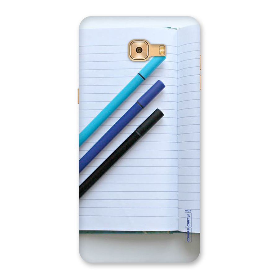 Notebook And Pens Back Case for Galaxy C9 Pro