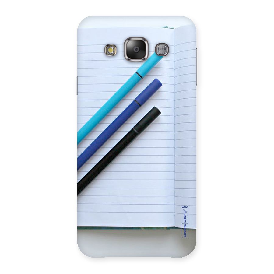 Notebook And Pens Back Case for Galaxy E7