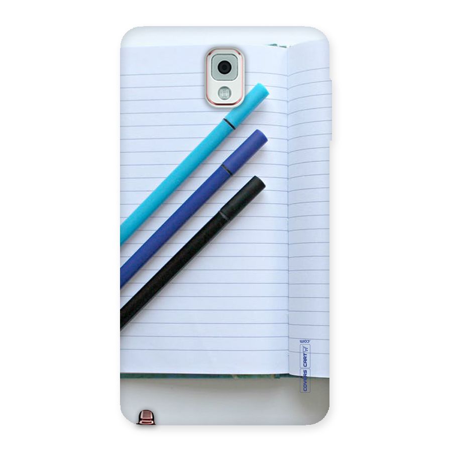 Notebook And Pens Back Case for Galaxy Note 3