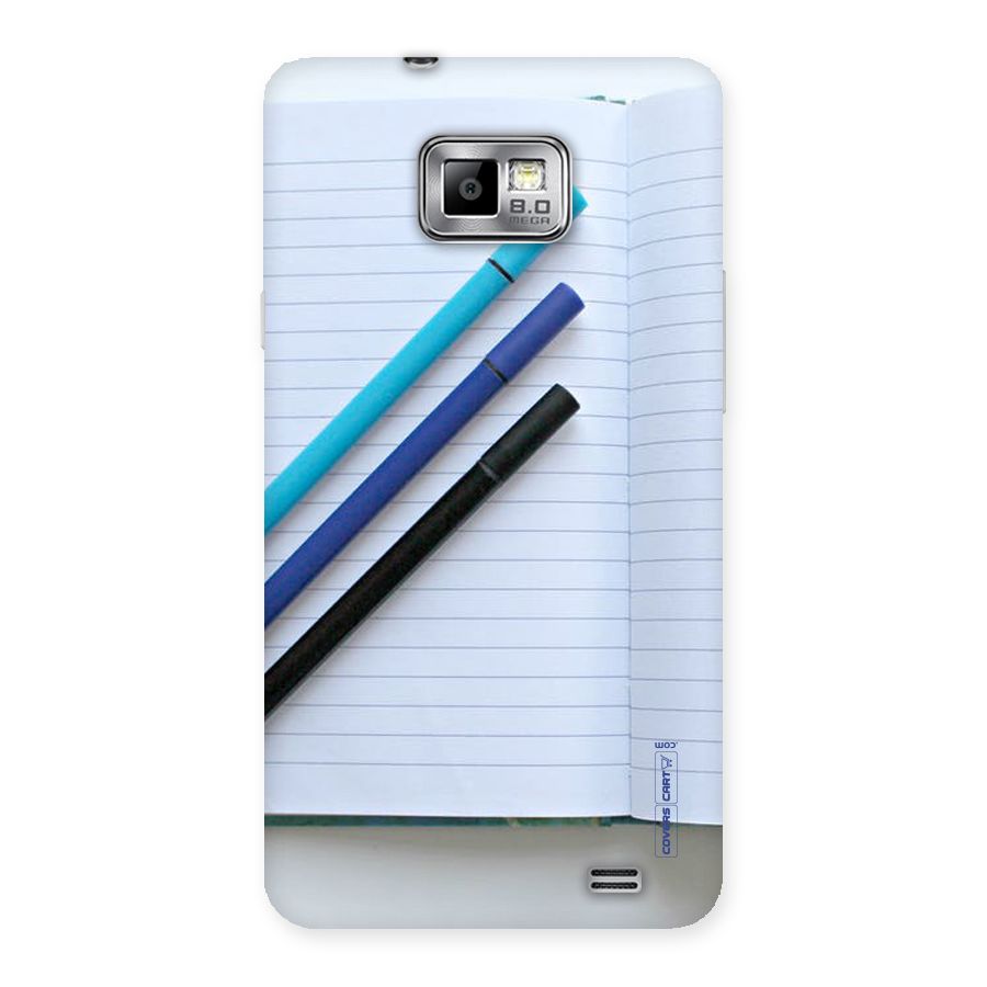 Notebook And Pens Back Case for Galaxy S2
