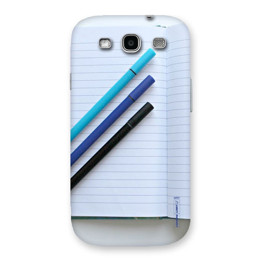 Notebook And Pens Back Case for Galaxy S3