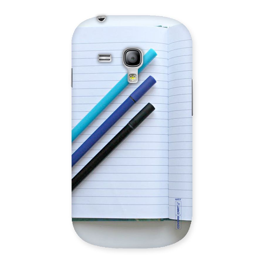 Notebook And Pens Back Case for Galaxy S3 Mini