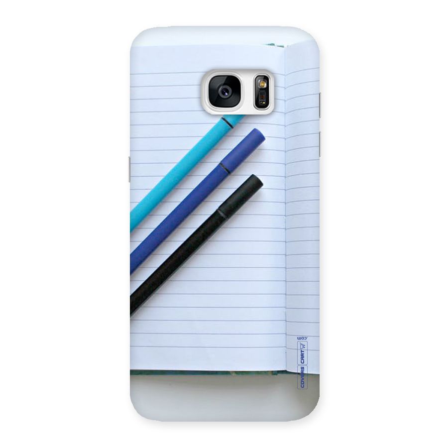 Notebook And Pens Back Case for Galaxy S7 Edge