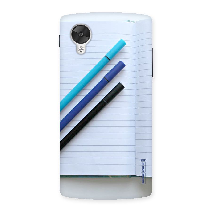 Notebook And Pens Back Case for Google Nexsus 5