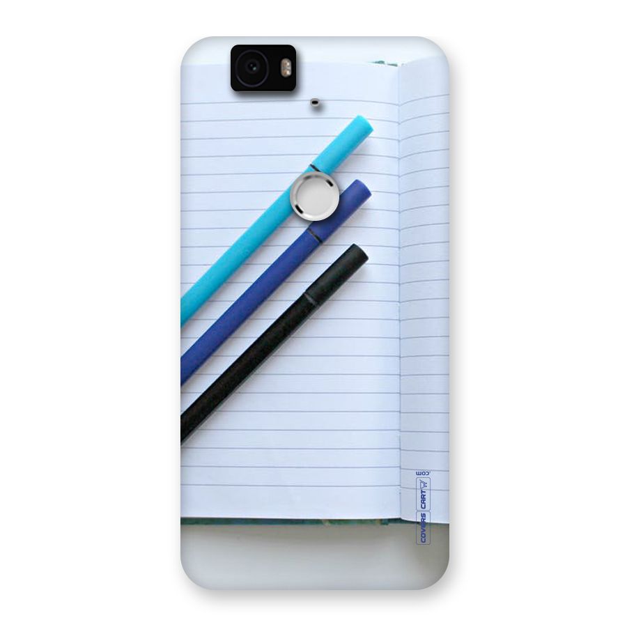 Notebook And Pens Back Case for Google Nexus-6P