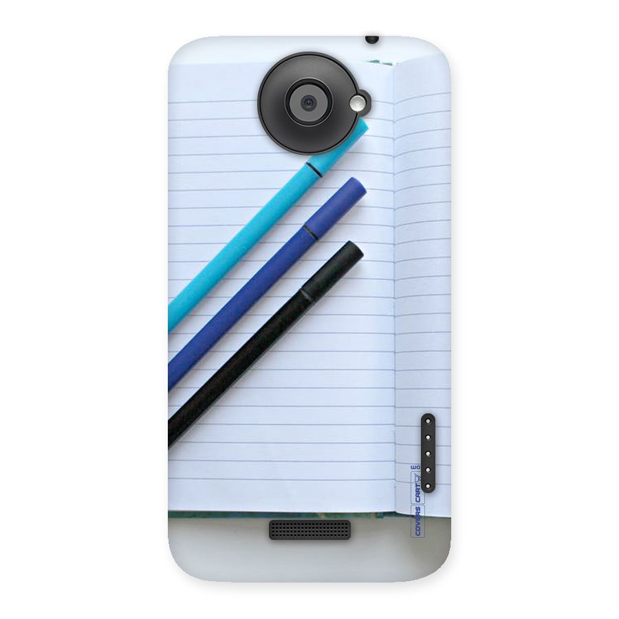 Notebook And Pens Back Case for HTC One X