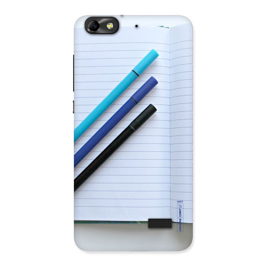 Notebook And Pens Back Case for Honor 4C