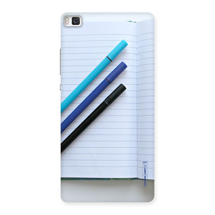 Notebook And Pens Back Case for Huawei P8