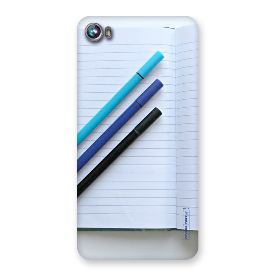 Notebook And Pens Back Case for Micromax Canvas Fire 4 A107