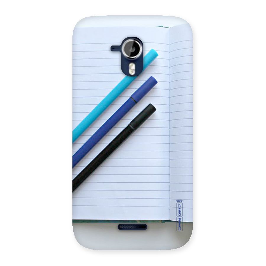Notebook And Pens Back Case for Micromax Canvas Magnus A117
