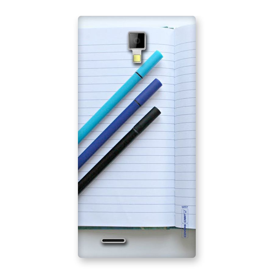Notebook And Pens Back Case for Micromax Canvas Xpress A99