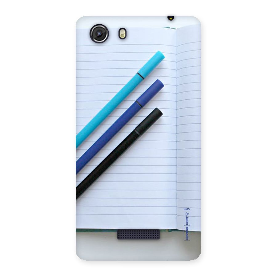 Notebook And Pens Back Case for Micromax Unite 3