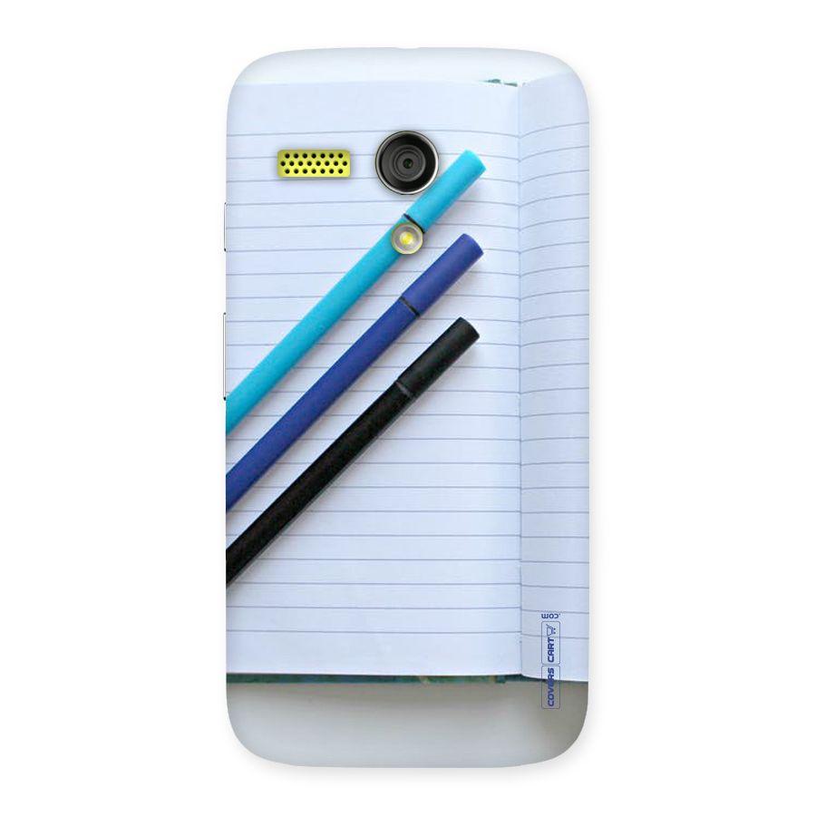 Notebook And Pens Back Case for Moto G