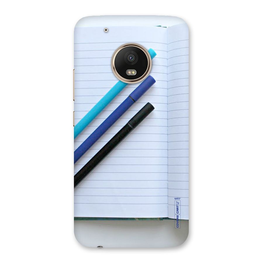Notebook And Pens Back Case for Moto G5 Plus