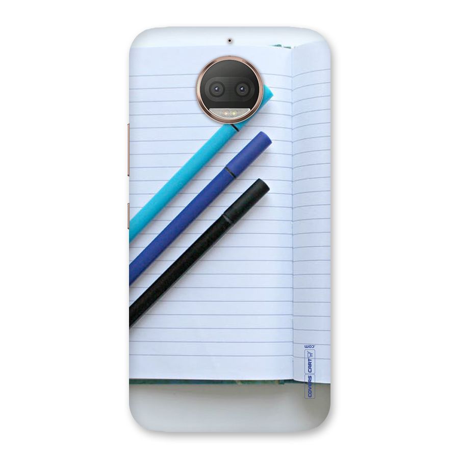 Notebook And Pens Back Case for Moto G5s Plus