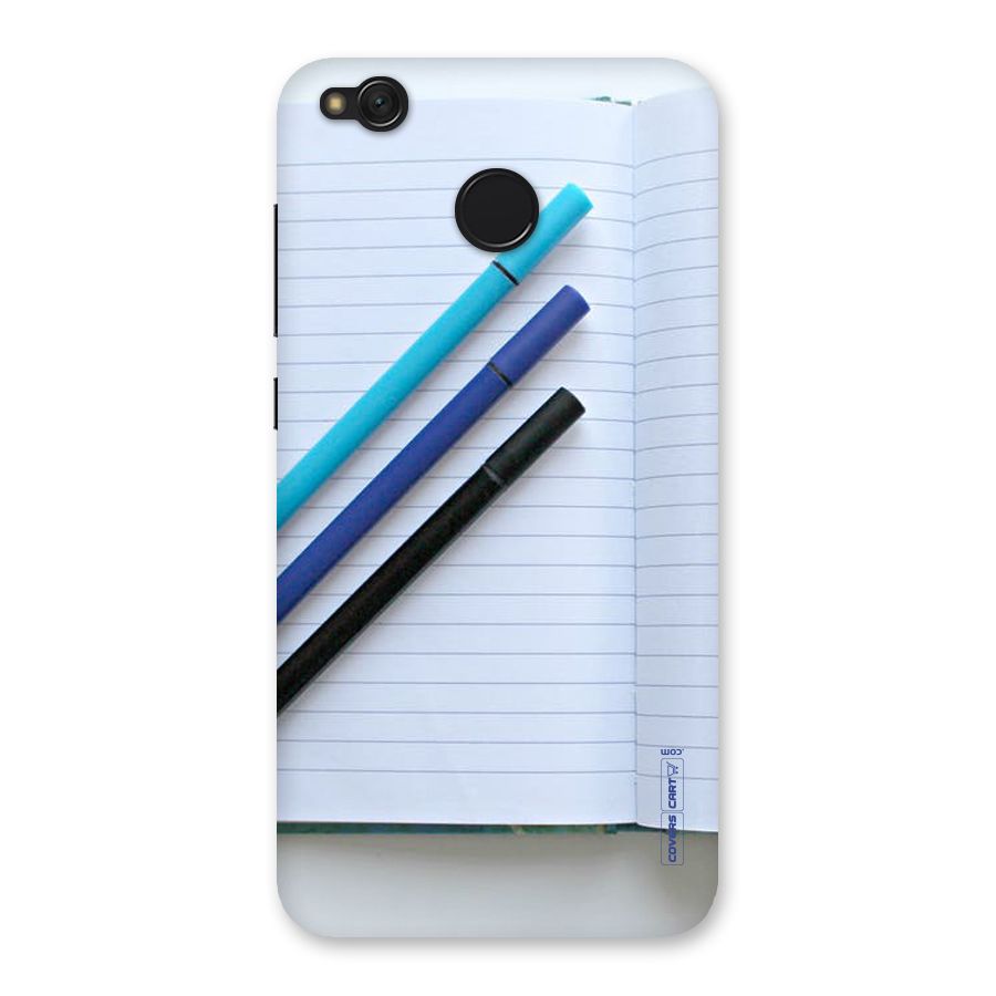 Notebook And Pens Back Case for Redmi 4