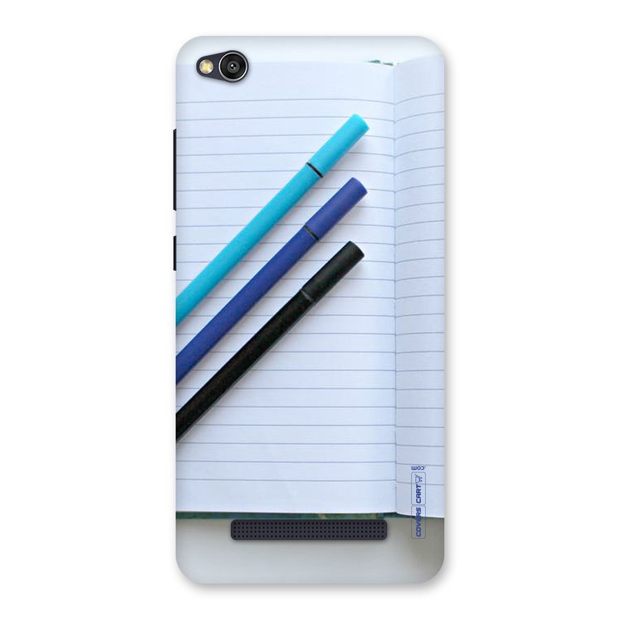 Notebook And Pens Back Case for Redmi 4A