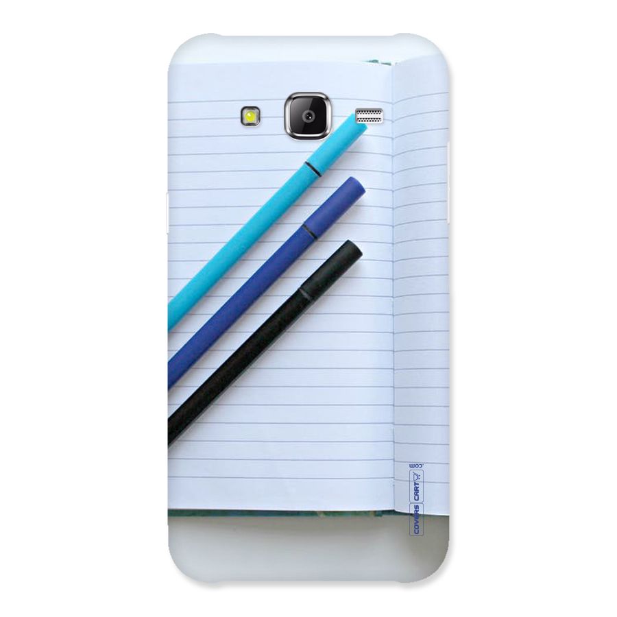 Notebook And Pens Back Case for Samsung Galaxy J5