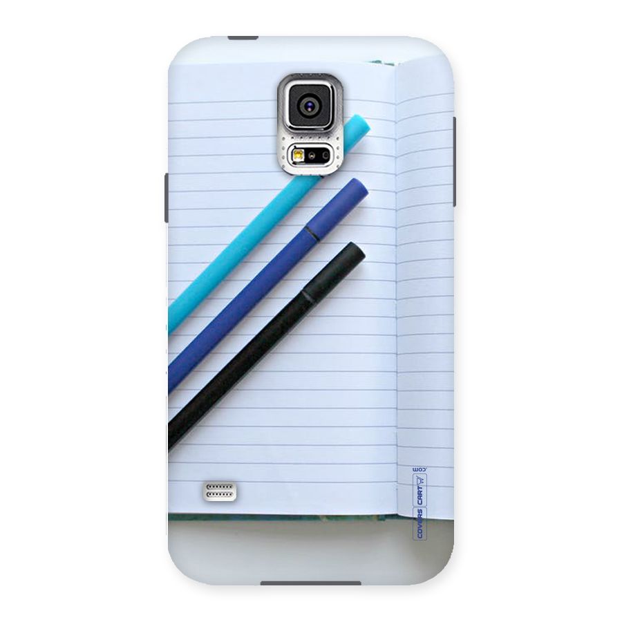Notebook And Pens Back Case for Samsung Galaxy S5