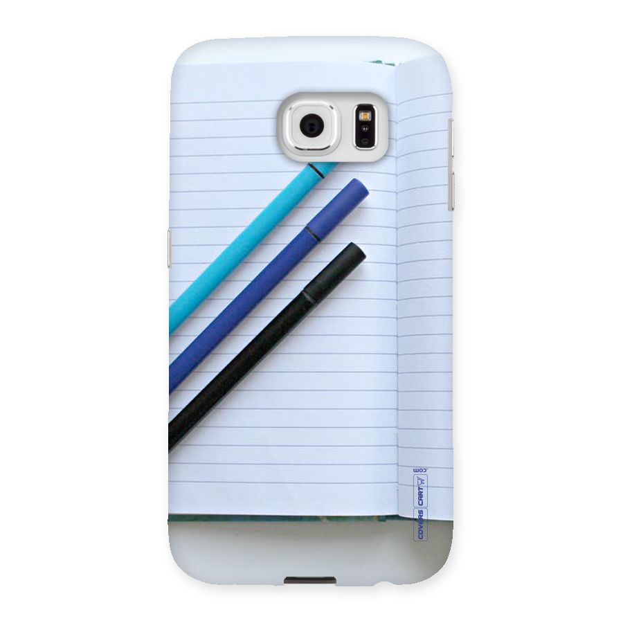Notebook And Pens Back Case for Samsung Galaxy S6