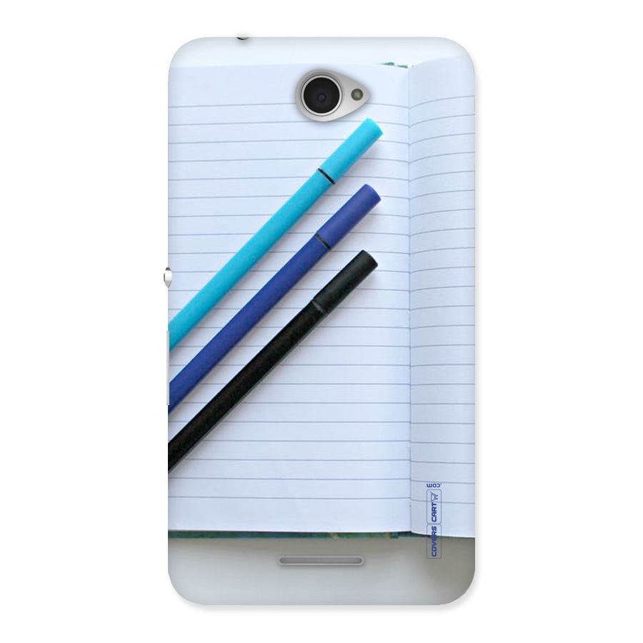 Notebook And Pens Back Case for Sony Xperia E4