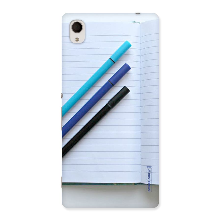 Notebook And Pens Back Case for Sony Xperia M4