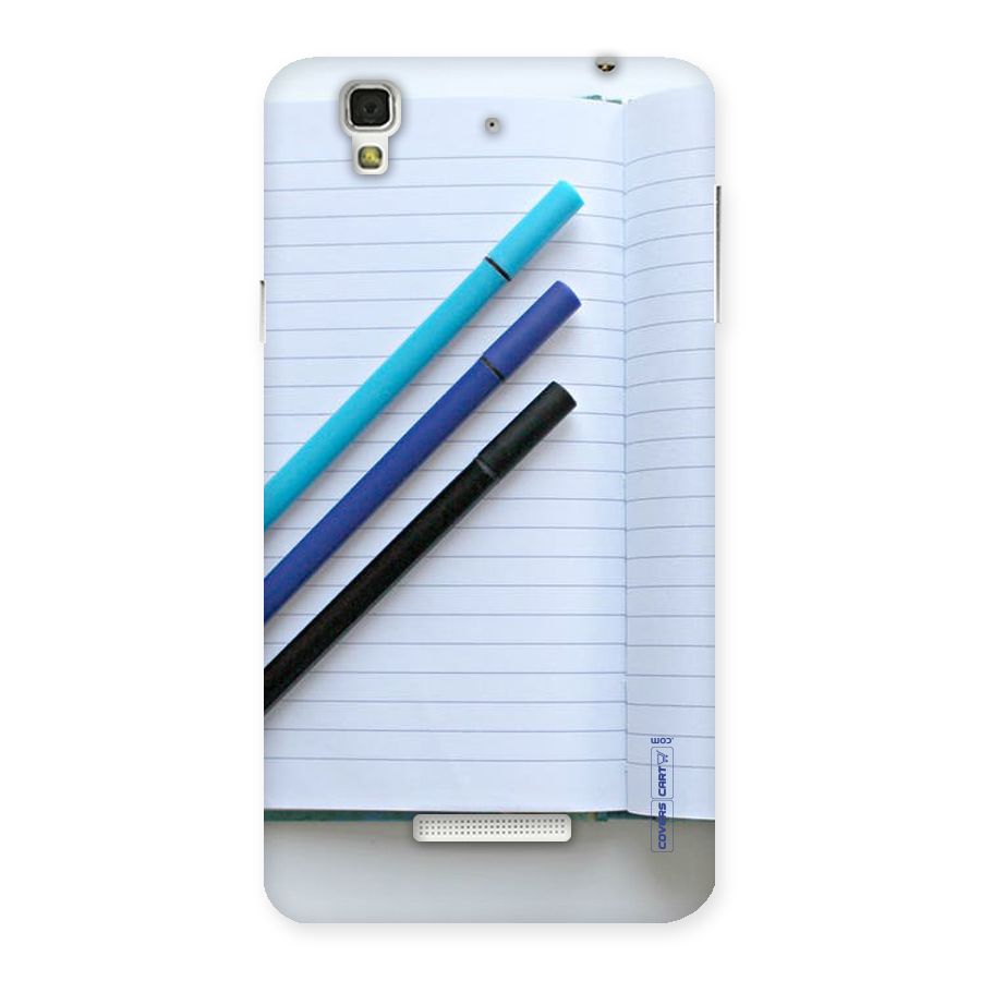 Notebook And Pens Back Case for Yu Yureka