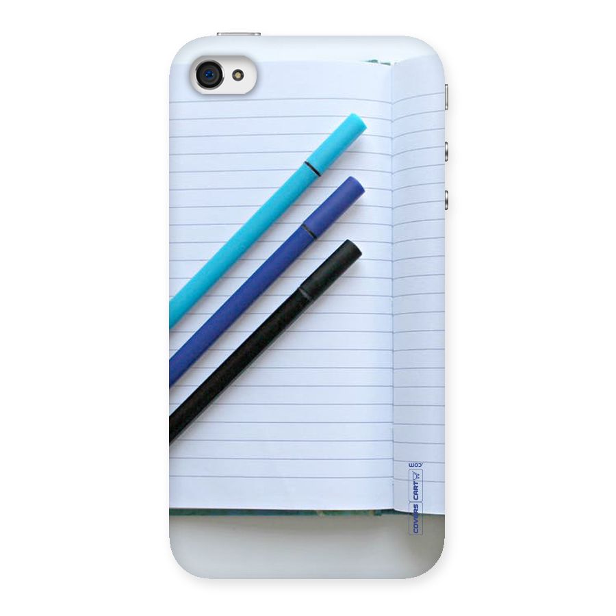 Notebook And Pens Back Case for iPhone 4 4s