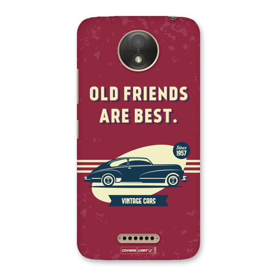 Old Friends Vintage Car Back Case for Moto C Plus