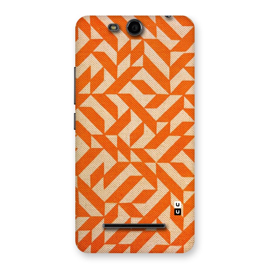 Orange Beige Pattern Back Case for Micromax Canvas Juice 3 Q392