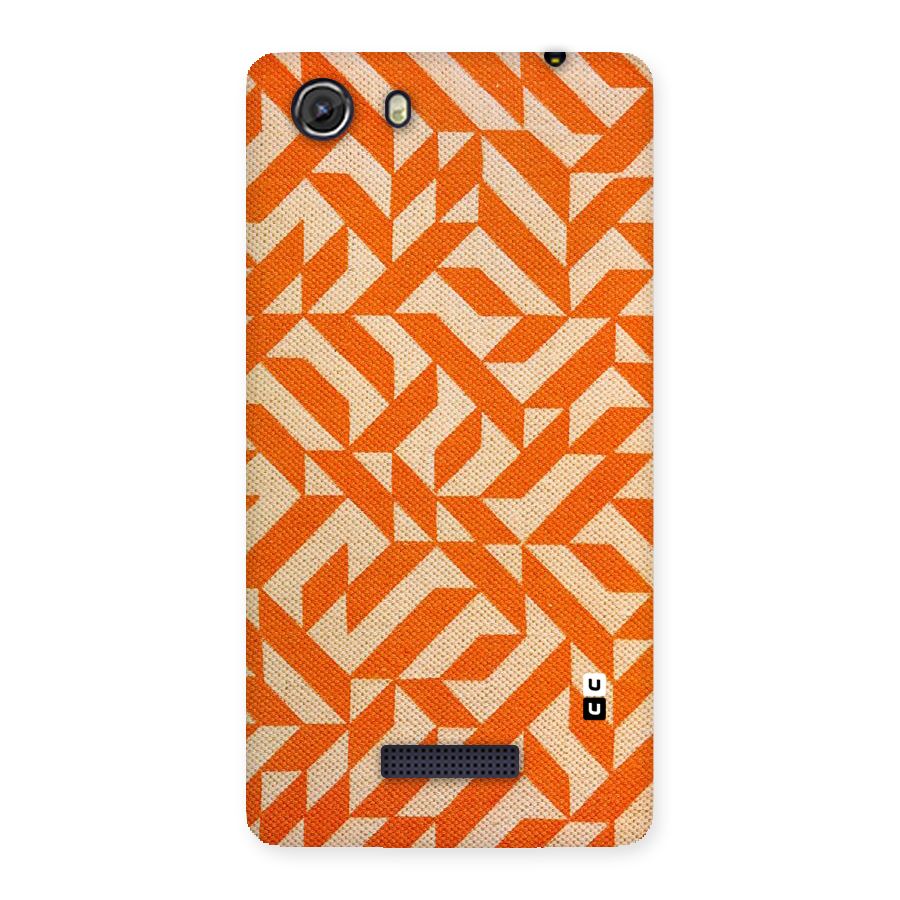 Orange Beige Pattern Back Case for Micromax Unite 3