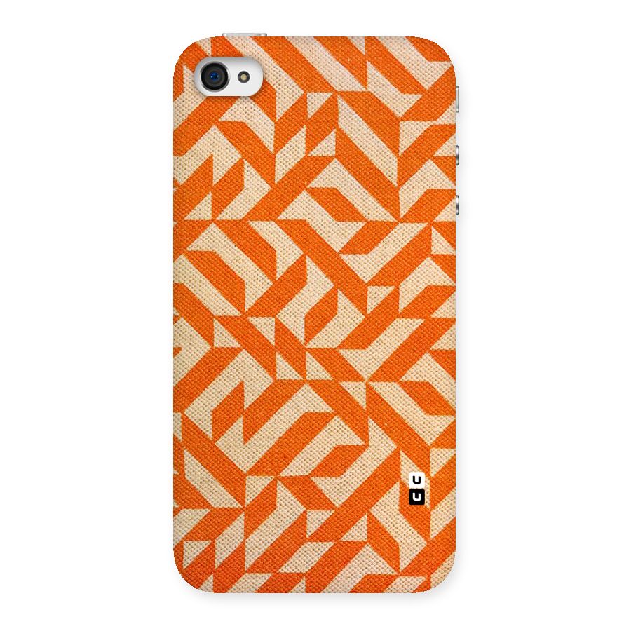 Orange Beige Pattern Back Case for iPhone 4 4s