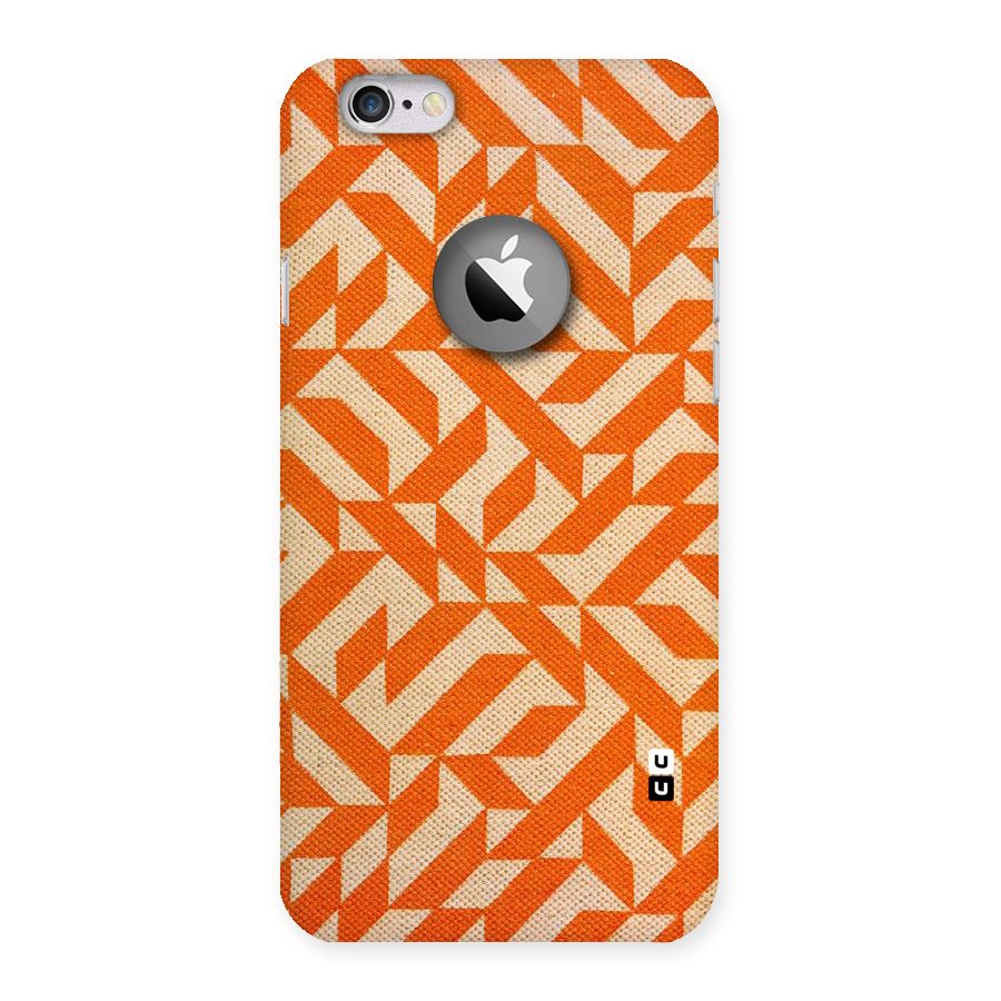 Orange Beige Pattern Back Case for iPhone 6 Logo Cut