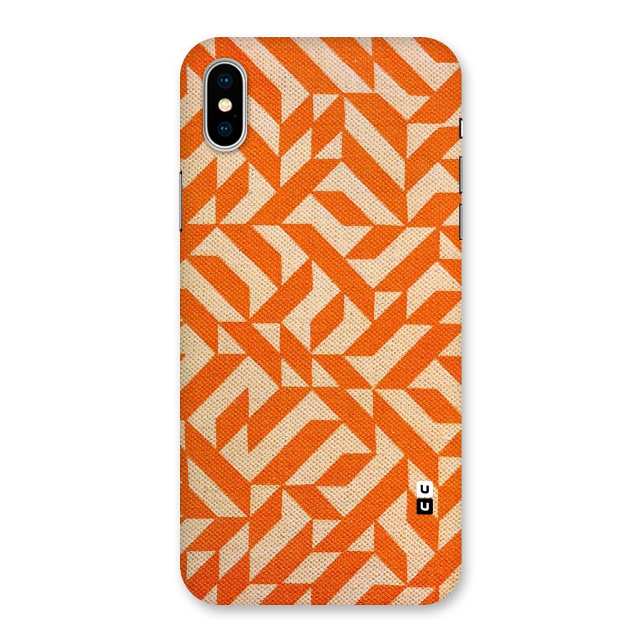 Orange Beige Pattern Back Case for iPhone X